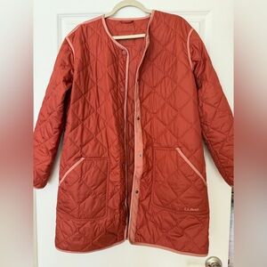 L.L. Bean Women's Quilted Puffer Jacket undercoat - Rust large regular like new